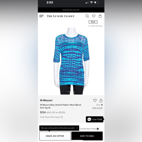 Beautiful M Missoni Animal Print Wool Blend Top - Picture 9 of 9